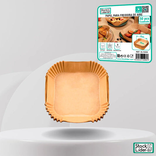 Papel Freidora de aire cuadrado (25cm) 50 UD